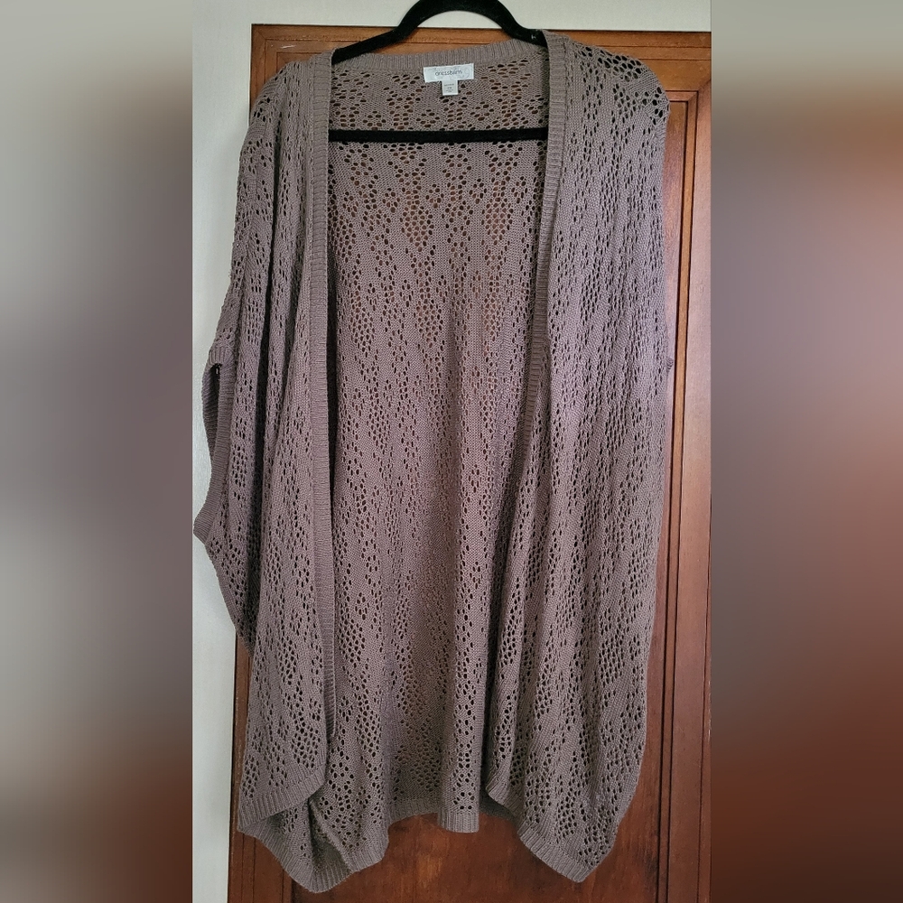 Dressbarn Brown Knit Sweater / Kimono #6